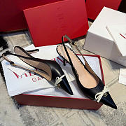 Valentino Bepointy Slingback Pump In Patent Leather And Kidskin Black 80mm - 4