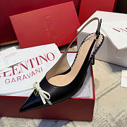 Valentino Bepointy Slingback Pump In Patent Leather And Kidskin Black 80mm - 5