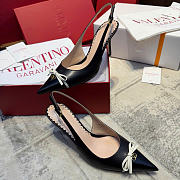 Valentino Bepointy Slingback Pump In Patent Leather And Kidskin Black 80mm - 3