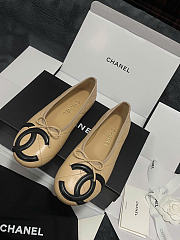 Chanel Ballet Flats Lambskin Beige & Black G47163 - 2