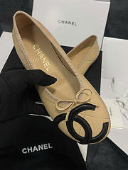 Chanel Ballet Flats Lambskin Beige & Black G47163 - 4