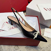 Valentino Bepointy Slingback Pump In Patent Leather And Kidskin Black/Ivory 45mm - 4