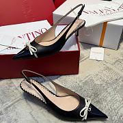 Valentino Bepointy Slingback Pump In Patent Leather And Kidskin Black/Ivory 45mm - 6