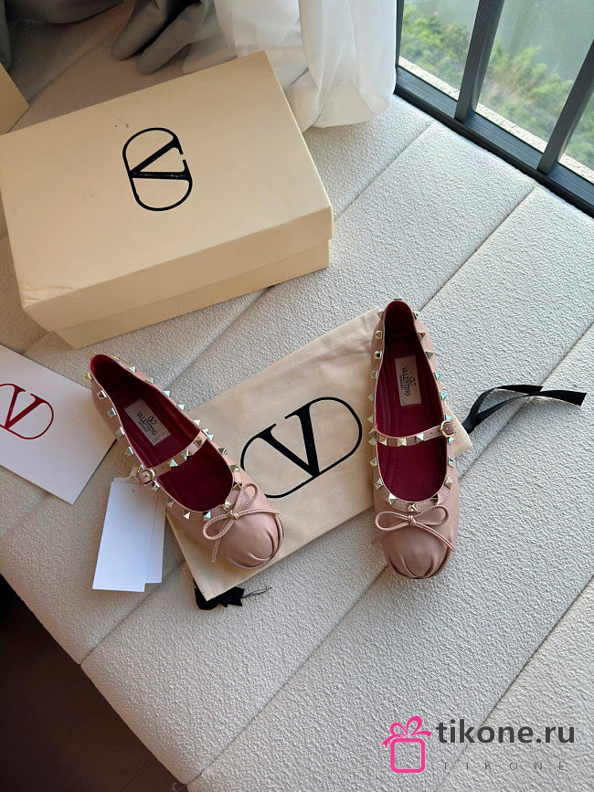 Valentino Mary Jane Rockstud Nappa Ballerina Phard 5mm - 1