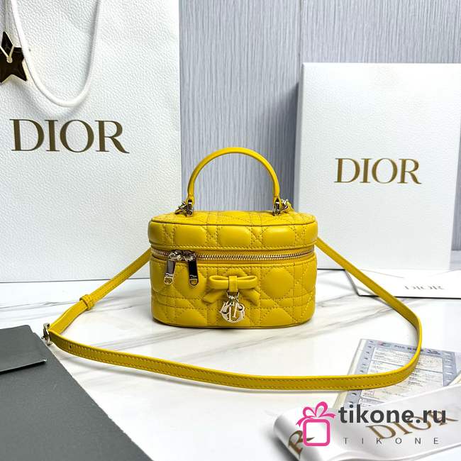 Dior Mini Vanity Lemon Cannage Lambskin - 17x10.5x8cm - 1