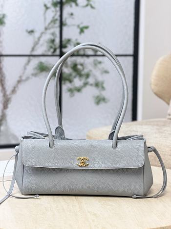 Chanel Small Tote Grained Calfskin & Gold-Tone Metal Gray - 30.5x15x11.5cm