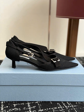 Prada Canvas Pumps Black 45mm 1I444O