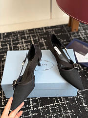 Prada Canvas Pumps Black 45mm 1I444O - 5