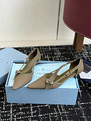 Prada Canvas Pumps Forest Green 45mm 1I444O - 5