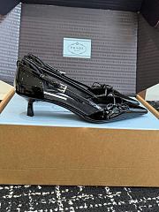 Prada Open-Side Patent Leather Pumps Black 45mm 1I442O - 1