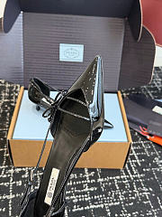 Prada Open-Side Patent Leather Pumps Black 45mm 1I442O - 5
