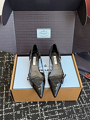 Prada Open-Side Patent Leather Pumps Black 45mm 1I442O - 3