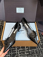 Prada Open-Side Patent Leather Pumps Black 45mm 1I442O - 2