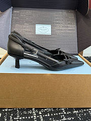Prada Open-Side Leather Pumps Black 45mm 1I442O - 1