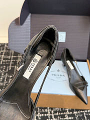 Prada Open-Side Leather Pumps Black 45mm 1I442O - 6