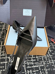 Prada Open-Side Leather Pumps Black 45mm 1I442O - 5