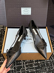 Prada Open-Side Leather Pumps Black 45mm 1I442O - 4