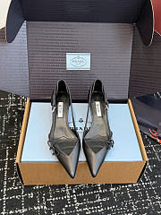 Prada Open-Side Leather Pumps Black 45mm 1I442O - 3