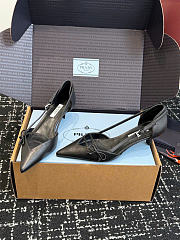 Prada Open-Side Leather Pumps Black 45mm 1I442O - 2