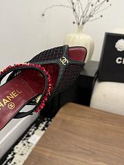 Chanel Mules Mesh, Cotton, Lambskin, Resin & Metal Black 90mm G47157 - 6