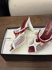 Chanel Mules Mesh, Cotton, Lambskin, Resin & Metal White 90mm G47157  - 3