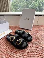 Dior Medaillon Buckle Slide Black Calfskin - 4