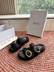 Dior Medaillon Buckle Slide Black Calfskin - 3