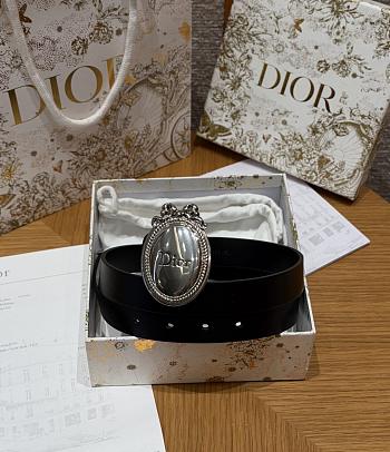 Dior Medaillon Belt Black Smooth Calfskin 25mm 27010