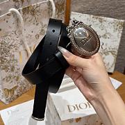 Dior Medaillon Belt Black Smooth Calfskin 25mm 27010 - 5