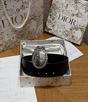 Dior Medaillon Belt Black Smooth Calfskin 25mm 27010 - 6
