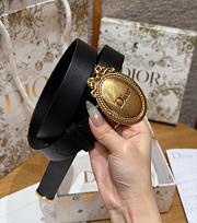 Dior Medaillon Belt Black Smooth Calfskin 25mm 27011 - 6