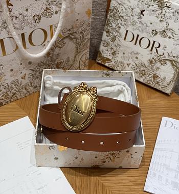 Dior Medaillon Belt Brown Smooth Calfskin 25mm