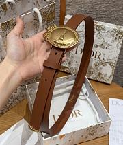 Dior Medaillon Belt Brown Smooth Calfskin 25mm - 3