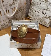 Dior Medaillon Belt Brown Smooth Calfskin 25mm - 2