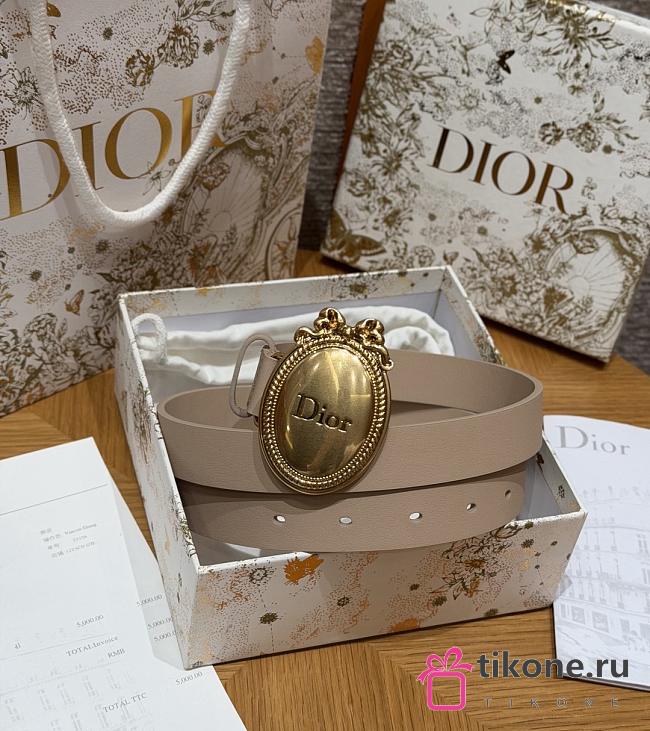Dior Medaillon Belt Craie Smooth Calfskin 25mm - 1