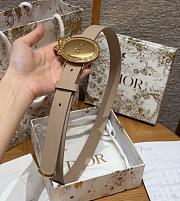 Dior Medaillon Belt Craie Smooth Calfskin 25mm - 3