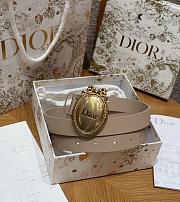 Dior Medaillon Belt Craie Smooth Calfskin 25mm - 2