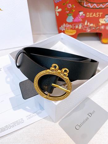 Dior Medaillon Belt Black Smooth Calfskin 30mm