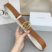 Reversible Dior Oblique Belt Marron Bobby and Latte Smooth Calfskin 25mm - 6