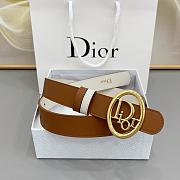 Reversible Dior Oblique Belt Marron Bobby and Latte Smooth Calfskin 25mm - 5
