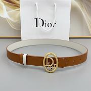 Reversible Dior Oblique Belt Marron Bobby and Latte Smooth Calfskin 25mm - 4