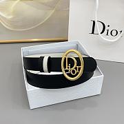 Reversible Dior Oblique Belt Black and Craie Smooth Calfskin 25mm - 1