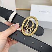 Reversible Dior Oblique Belt Black and Craie Smooth Calfskin 25mm - 6