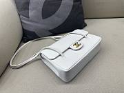 Chanel Small Flap Bag Grained Shiny Calfskin & Gold-Tone Metal White - 15x22x7cm - 6