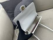 Chanel Small Flap Bag Grained Shiny Calfskin & Gold-Tone Metal White - 15x22x7cm - 5
