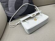 Chanel Small Flap Bag Grained Shiny Calfskin & Gold-Tone Metal White - 15x22x7cm - 4