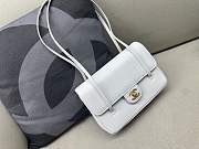 Chanel Small Flap Bag Grained Shiny Calfskin & Gold-Tone Metal White - 15x22x7cm - 2