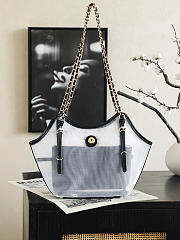 Chanel Small Tote Mesh, Calfskin & Gold-Tone Metal Transparent & Black AS6015 - 28x20x7cm - 3