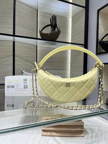 Chanel Clutch with Chain Shiny Grained Calfskin Yellow AP5094 - 22x15x6cm
