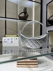 Chanel Clutch with Chain Shiny Grained Calfskin Silver AP5094 - 22x15x6cm - 6